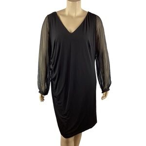 David Meister Long Sleeve Dress Size 20W Black